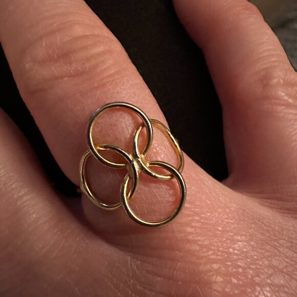 circles goldtone ring sz 7 - Picture 2 of 10
